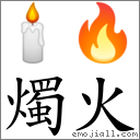 燭火 對應Emoji 🕯 🔥  的對照PNG圖片