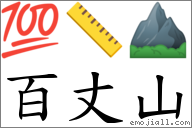 百丈山 對應Emoji 💯 📏 ⛰  的對照PNG圖片