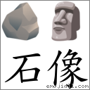 石像 對應Emoji 🪨 🗿  的對照PNG圖片