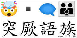 突厥語族 對應Emoji 🤯  🗨 👪  的對照PNG圖片