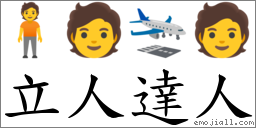 立人達人 對應Emoji 🧍 🧑 🛬 🧑  的對照PNG圖片