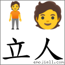 立人 对应Emoji 🧍 🧑  的对照PNG图片