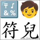 符兒 對應Emoji 🔣 🧒  的對照PNG圖片