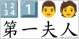 第一夫人 對應Emoji 🔢 1️⃣ 👨 🧑  的對照PNG圖片