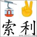索利 對應Emoji 🚡 ✌  的對照PNG圖片