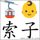 索子 對應Emoji 🚡 👶  的對照PNG圖片
