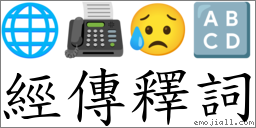 经传释词 对应Emoji 🌐 📠 😥 🔠  的对照PNG图片