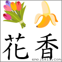 花香 對應Emoji 💐 🍌  的對照PNG圖片