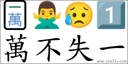 萬不失一 對應Emoji 🀇 🙅‍♂️ 😥 1️⃣  的對照PNG圖片