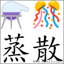 蒸散 对应Emoji ⚗ 🎊  的对照PNG图片