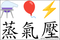 蒸气压 对应Emoji ⚗ 🎈 ⚡  的对照PNG图片