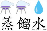 蒸馏水 对应Emoji ⚗ ⚗ 💧  的对照PNG图片