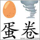 蛋卷 對應Emoji 🥚 🌪  的對照PNG圖片