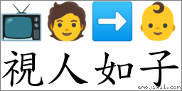 視人如子 對應Emoji 📺 🧑 ➡ 👶  的對照PNG圖片
