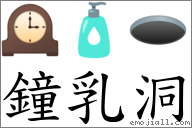 鐘乳洞 對應Emoji 🕰 🧴 🕳  的對照PNG圖片