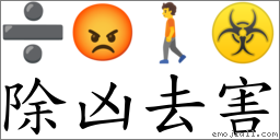除凶去害 對應Emoji ➗ 😡 🚶 ☣  的對照PNG圖片