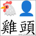 鸡头 对应Emoji 🐔 👤  的对照PNG图片