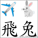 飛兔 對應Emoji ✈ 🐇  的對照PNG圖片
