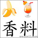 香料 對應Emoji 🍌 🍹  的對照PNG圖片