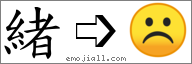 Emoji: ☹, Text: 緒