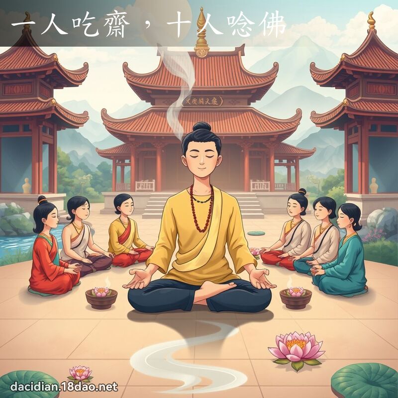 一人吃齋,十人唸佛 - 國語大辭典配圖