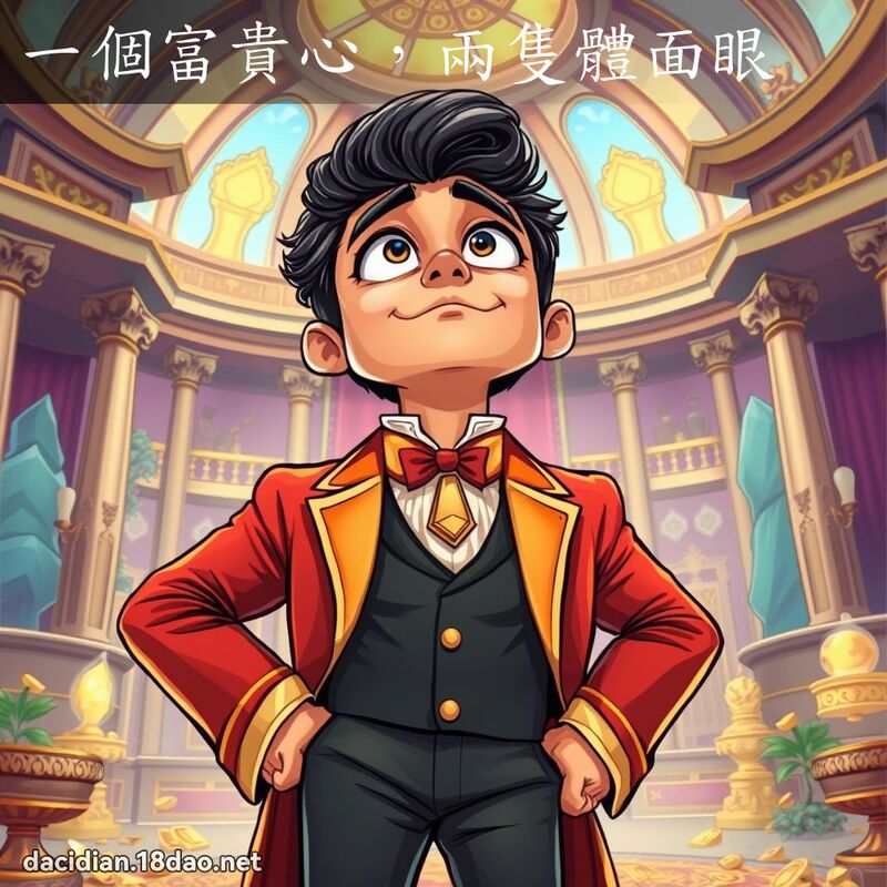 一個富貴心，兩隻體面眼 - 國語大辭典配圖