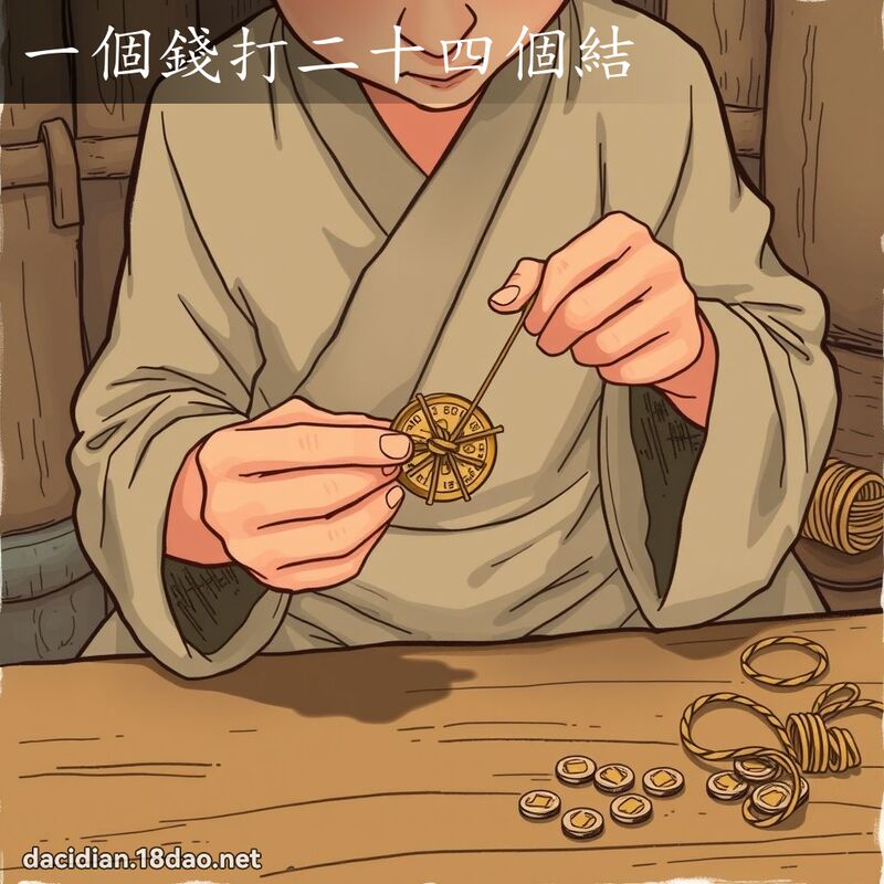 一個錢打二十四個結 - 國語大辭典配圖