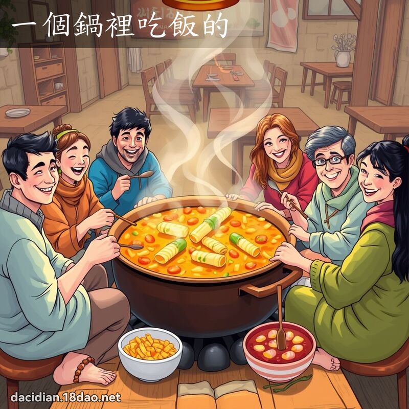 一個鍋裡吃飯的 - 國語大辭典配圖