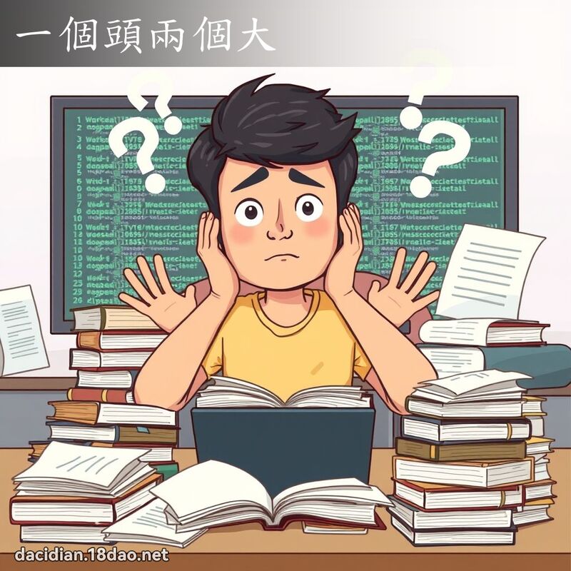 一個頭兩個大 - 國語大辭典配圖
