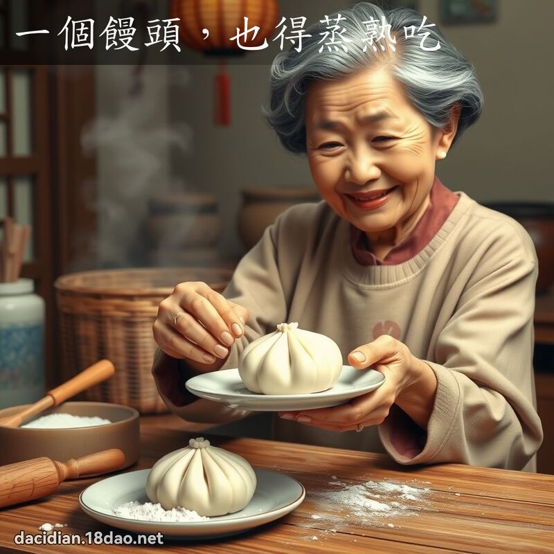一个馒头，也得蒸熟吃 - 国语大辞典配图