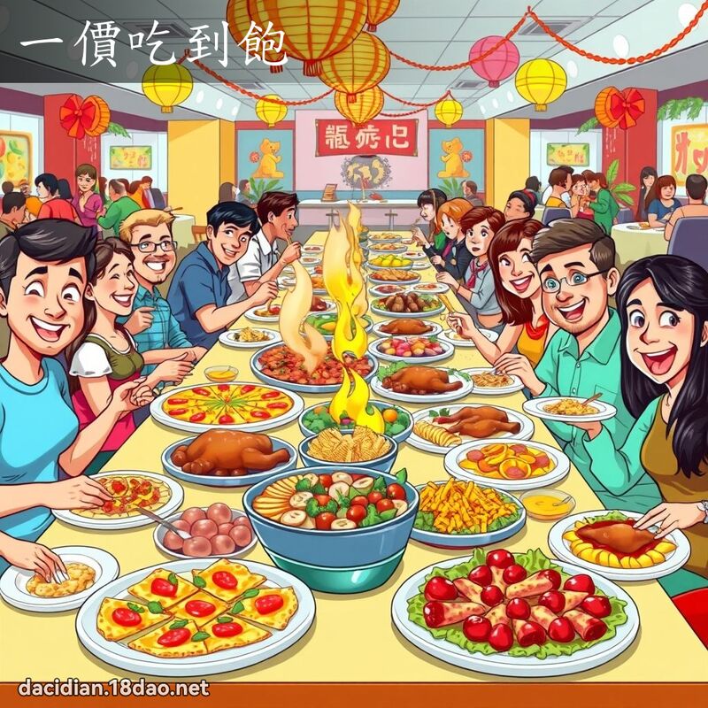 一價吃到飽 - 國語大辭典配圖
