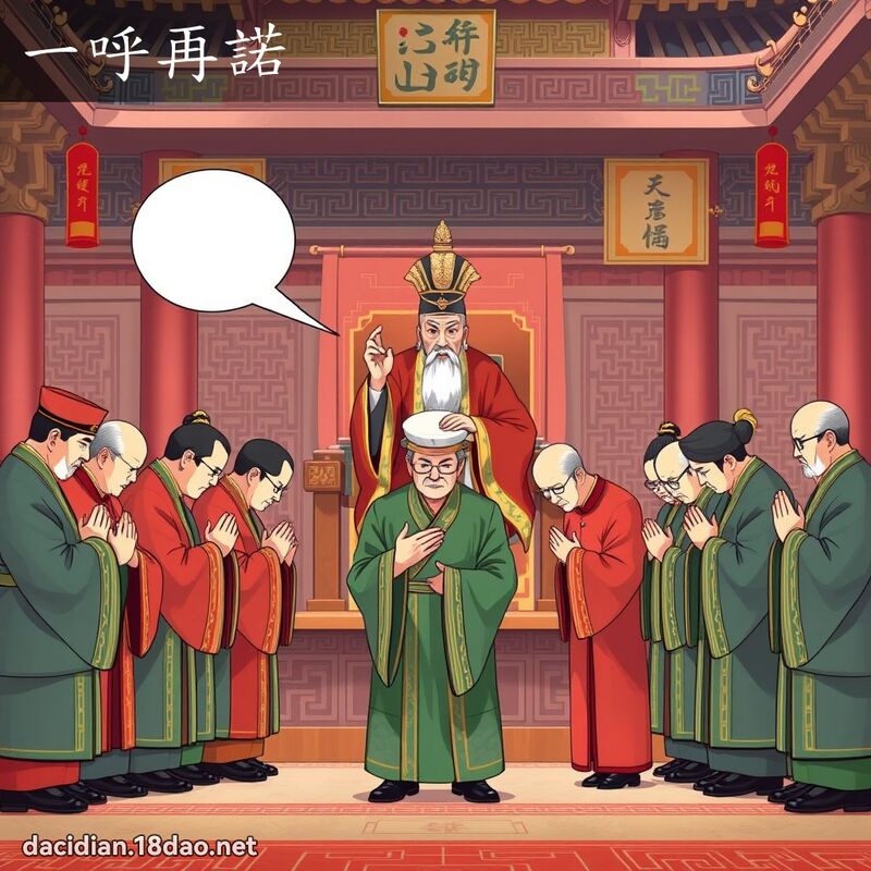 一呼再諾 - 國語大辭典配圖