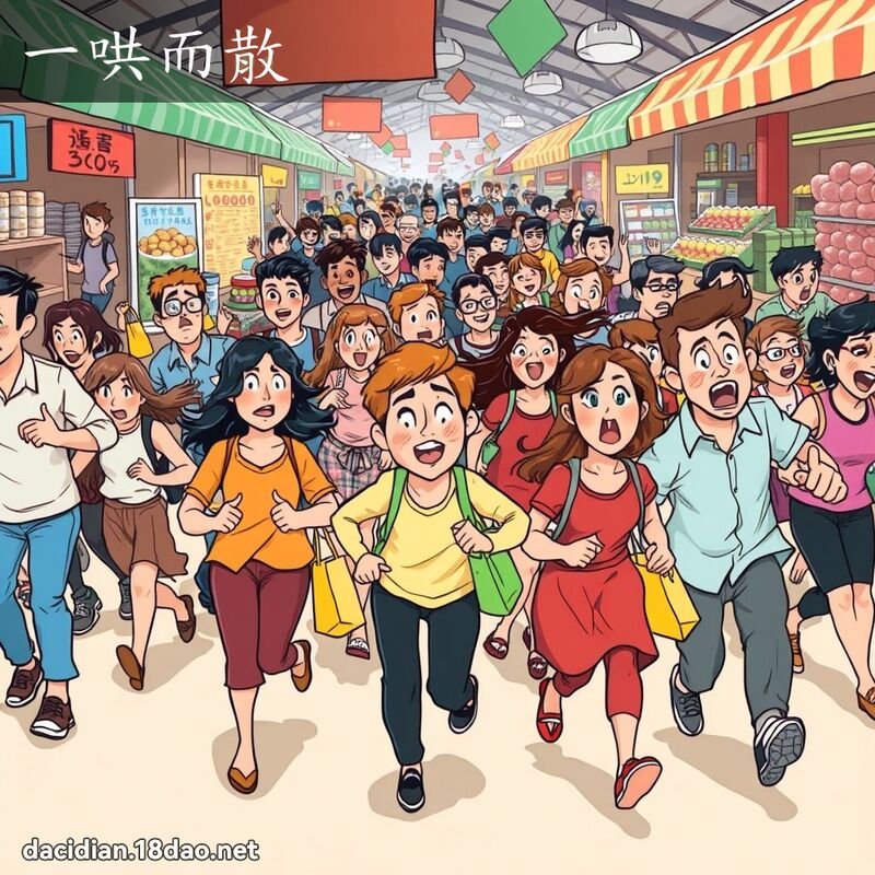 一哄而散 - 國語大辭典配圖