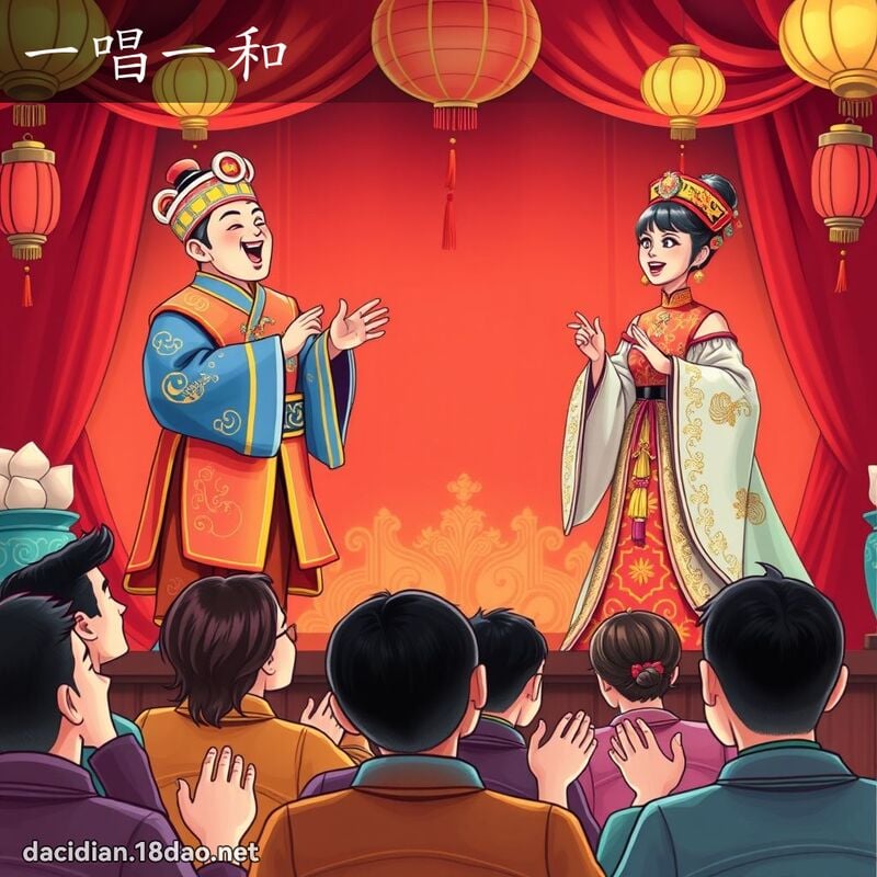 一唱一和 - 國語大辭典配圖