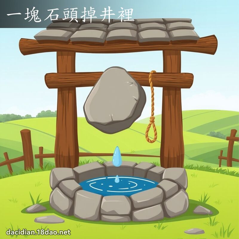 一块石头掉井里 - 国语大辞典配图