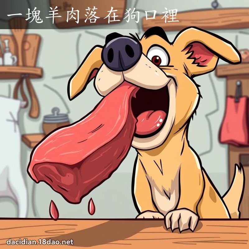 一塊羊肉落在狗口裡 - 國語大辭典配圖