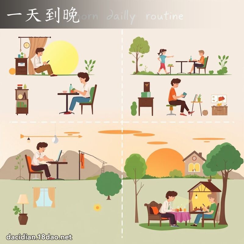 一天到晚 - 國語大辭典配圖