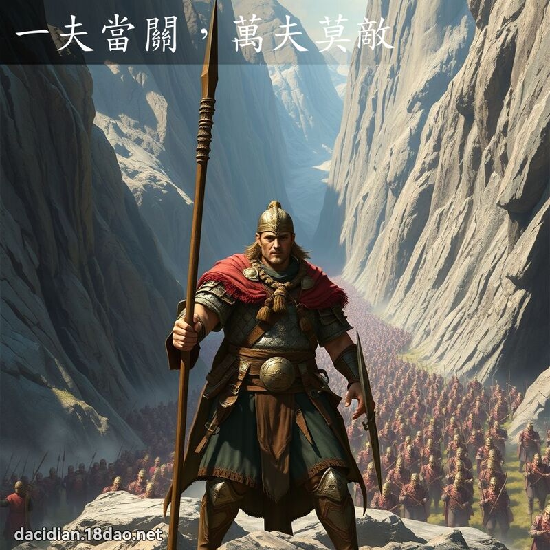 一夫當關，萬夫莫敵 - 國語大辭典配圖