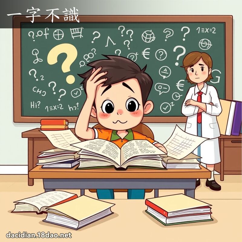 一字不識 - 國語大辭典配圖
