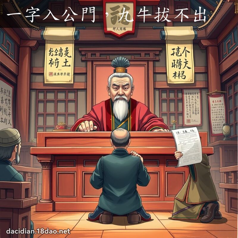 一字入公門,九牛拔不出 - 國語大辭典配圖