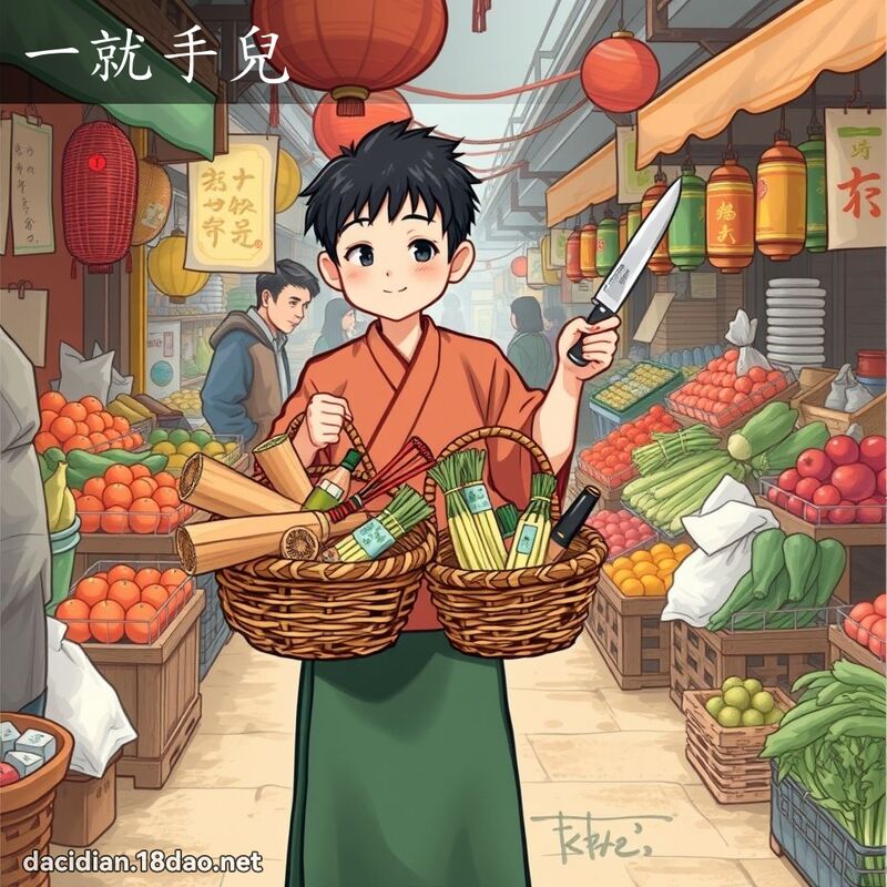 一就手兒 - 國語大辭典配圖
