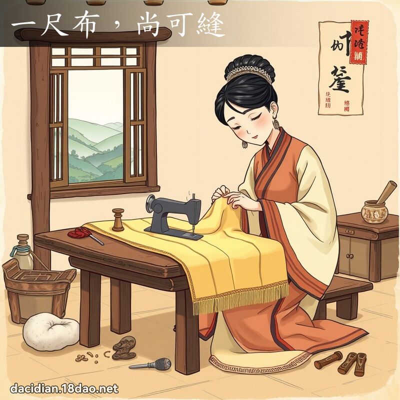 一尺布,尚可縫 - 國語大辭典配圖