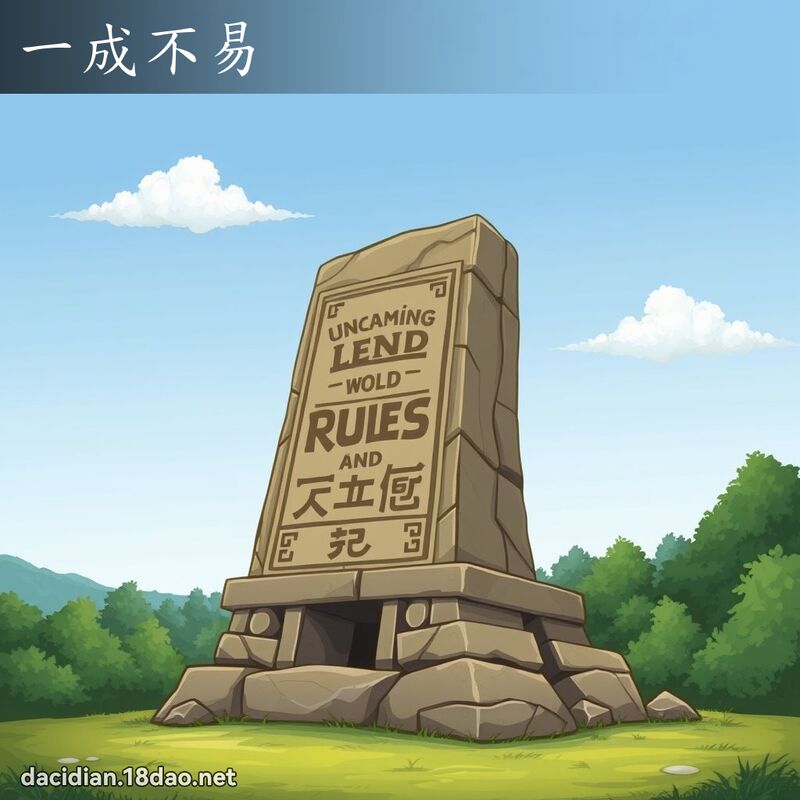一成不易 - 國語大辭典配圖