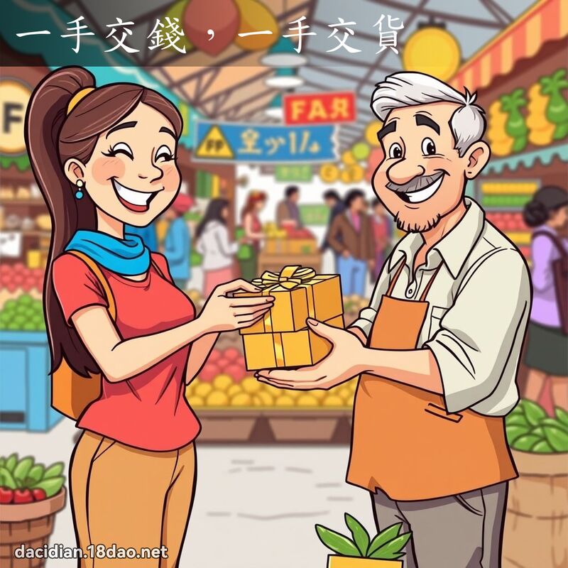 一手交錢,一手交貨 - 國語大辭典配圖