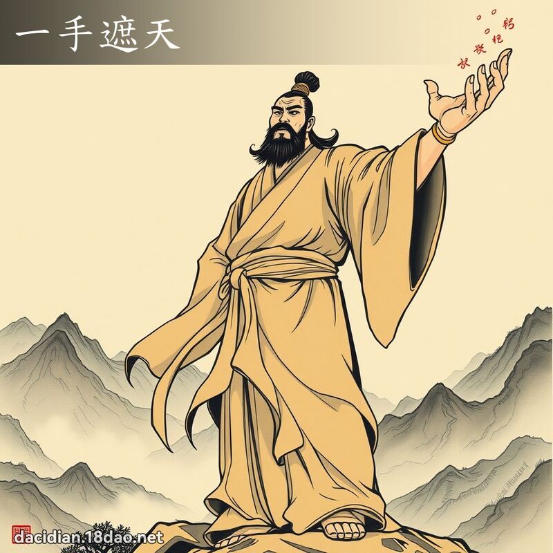 一手遮天 - 國語大辭典配圖
