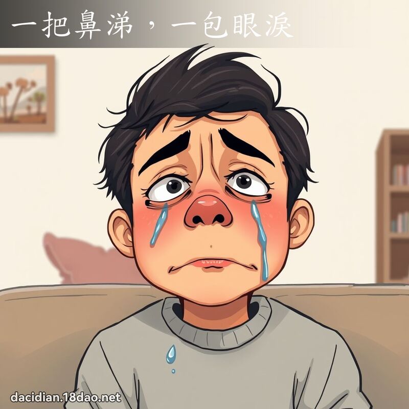 一把鼻涕,一包眼淚 - 國語大辭典配圖
