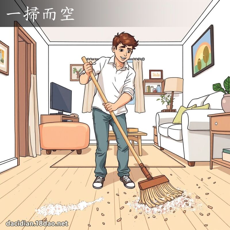 一掃而空 - 國語大辭典配圖