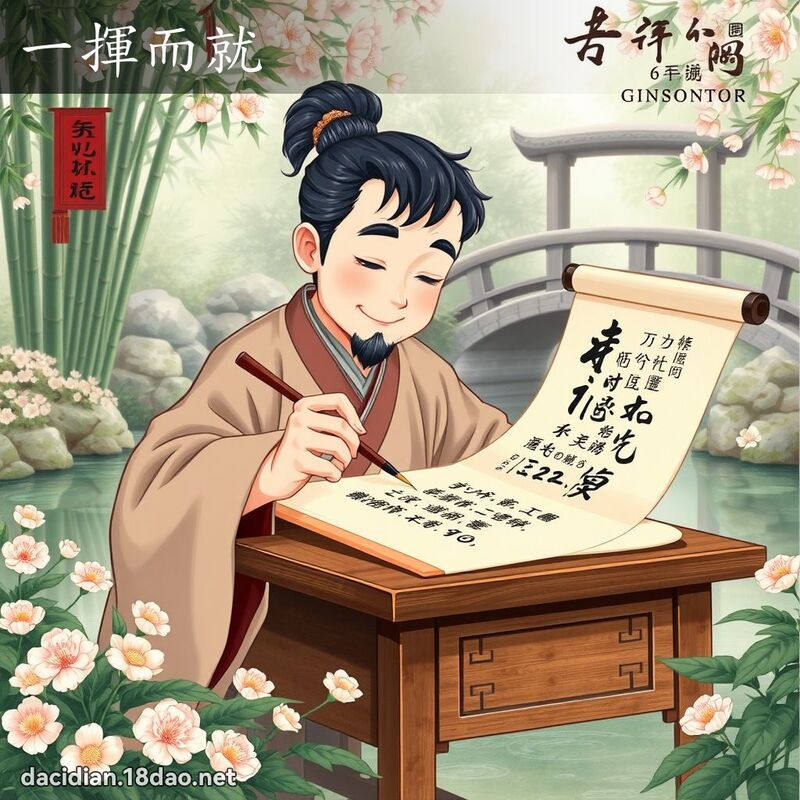 一揮而就 - 國語大辭典配圖