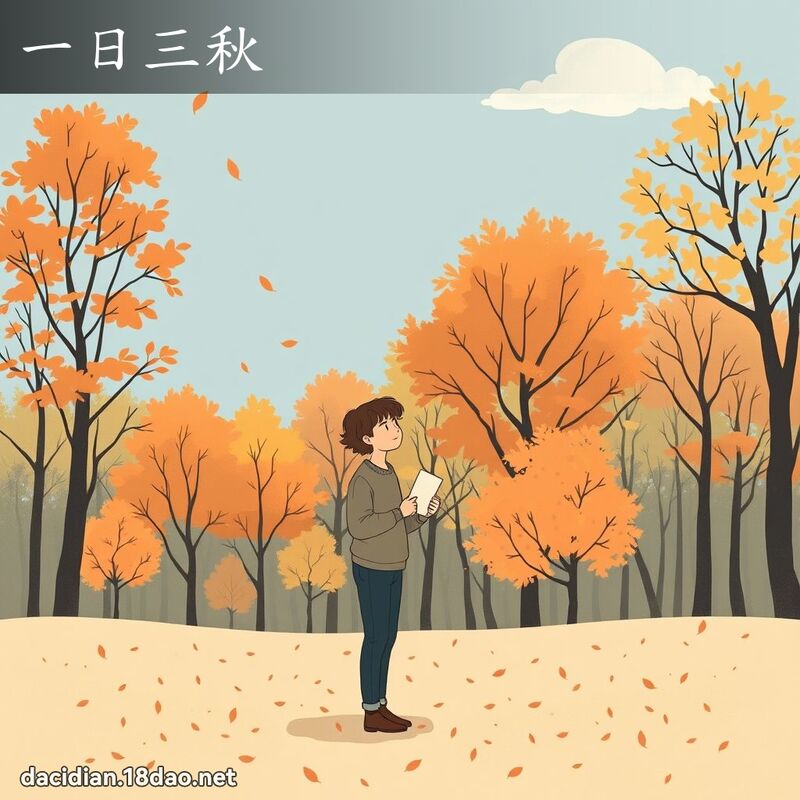 一日三秋 - 國語大辭典配圖