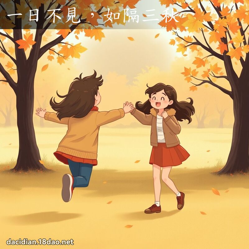 一日不見,如隔三秋 - 國語大辭典配圖